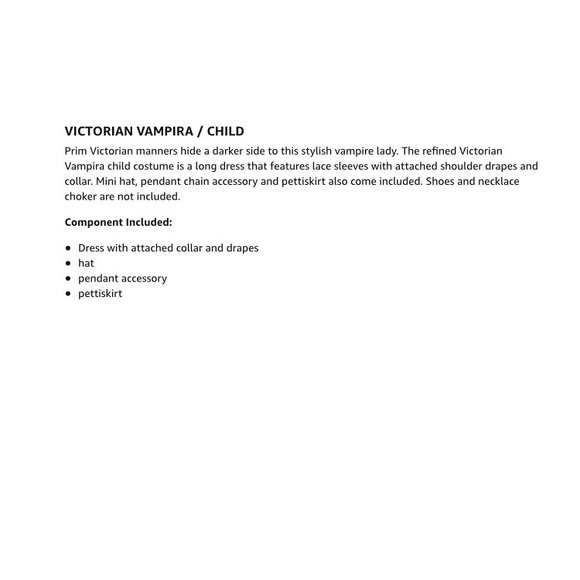 Girls Victorian Vampira Vintage Gothic Vampire Dress Costume - Picture 5 of 11